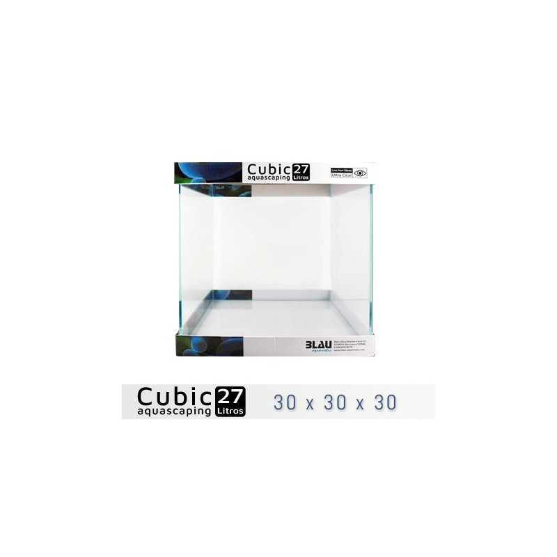 CUBIC Aquascaping 44L Shallow (optical white glass) - BLAU