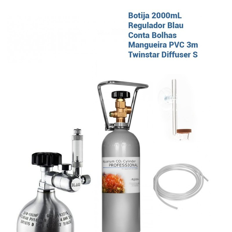 Kit Injeção CO2 500ml para aquários Plantados