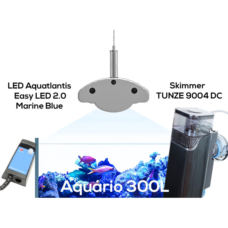 Aquário 300L 120*50*50 + EasyLED 2.0 MARINE BLUE + TUNZE 9004DC