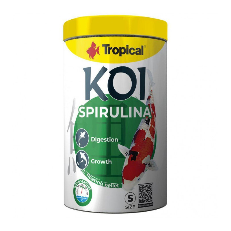 Pellets de espirulina de Koi Tropical M