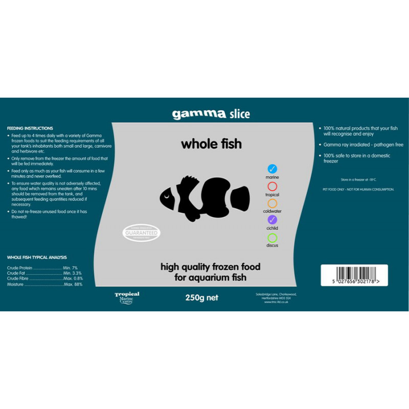 Gamma Whole Fish 250g Flat Slice pack