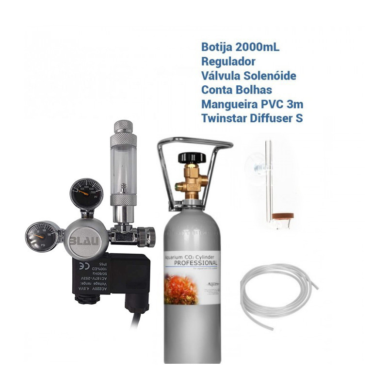 Kit BLAU de inyección de CO2 2000ml para acuarios plantados
