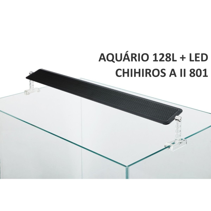 Aquário 80cm 128L + LED RGB Aquaeden 3070