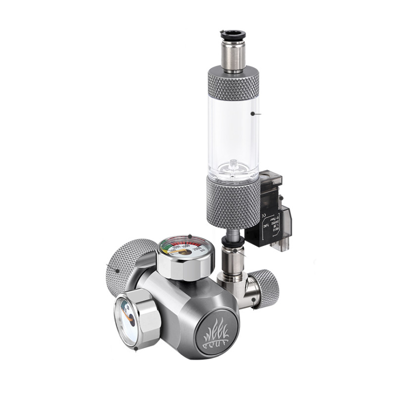 Week Aqua CO2 Regulator Double Meter Solenoid Valve