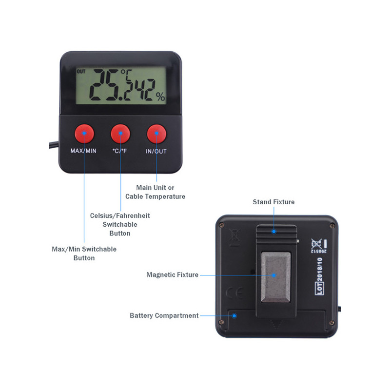 Termómetro / Hidrómetro Digital com Sondas