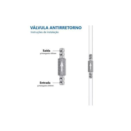 Week Aqua Válvula Anti-Retorno Metalica Tubo 4/6mm