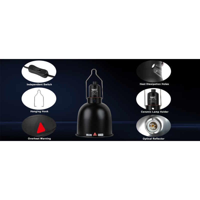 Cúpula Portalámparas para Reptiles 14cm - LUCKY HERP