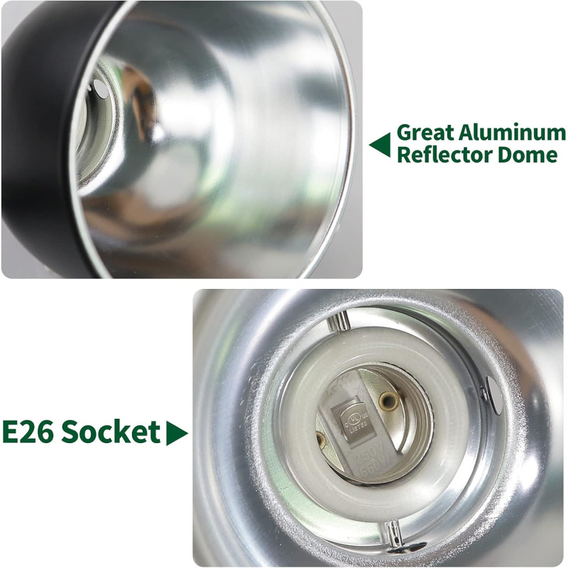 5.5inch Deep Dome Reptile Light Fixture - LUCKY HERP